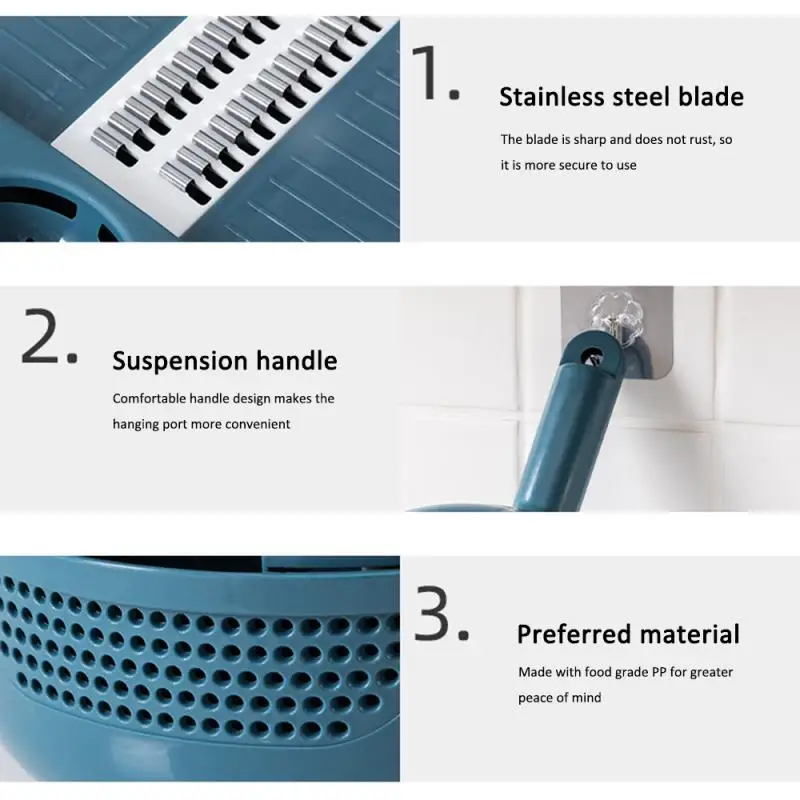 

Vegetable Cutter Household Multifunctional Potato Shreds Peeled Manual Slicers Kitchen Stainless Steel Graters Veggie Chopper