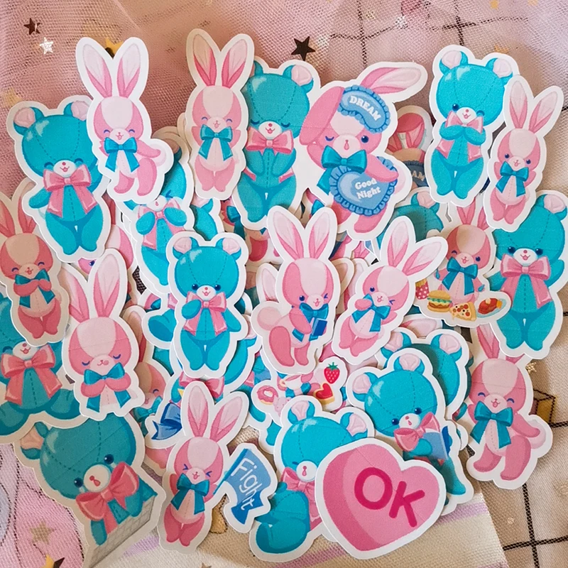 40 наклеек с милым мультяшным Кроликом декоративная наклейка сделай сам