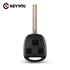 Чехол для ключей KEYYOU для LEXUS ES RX LS LX GS GX, для автомобильных ключей Toyota, 3 кнопки, необработанный брелок для ключей TOY48 с лезвием 46 мм, брелок с длинным лезвием