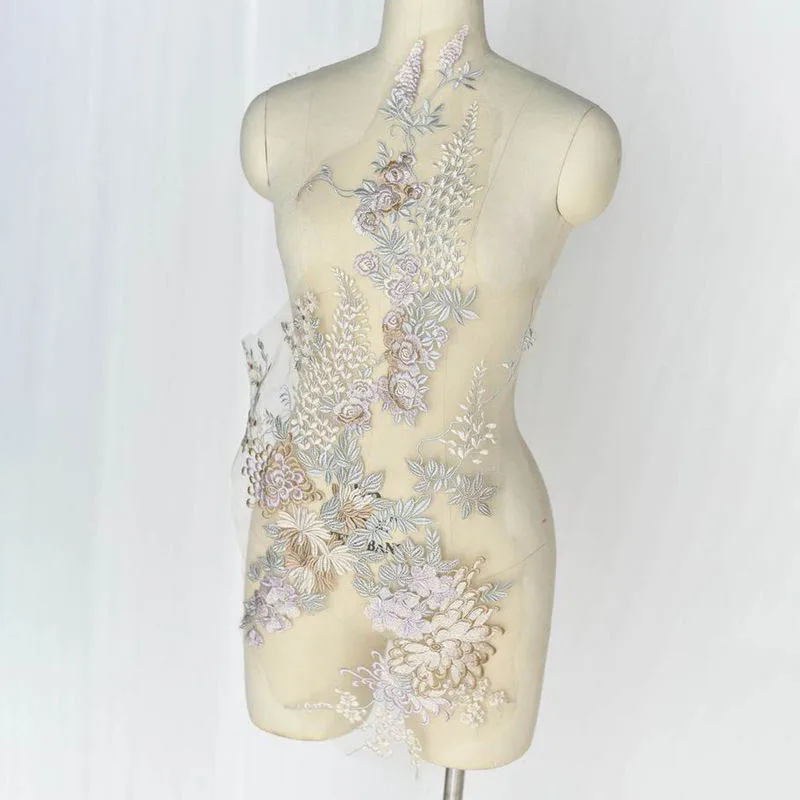 

Lace Embroidery Fabric For Wedding Dresses Luxury Purple Quality 2021 Sold By Piece Lovely Hot Women Clothing Decoration G650