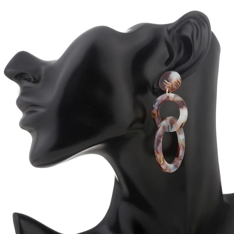 Модные двойные круглые акриловые леопардовые серьги M &amp G для женщин цвет