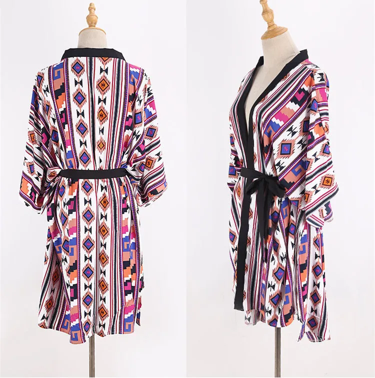 

Beach Bikini Cover up Dress Printed Kimono Cardigans Sarongs Saida de Praia Women 2020 Oversized Beach Pareo Swimwear Beachwear