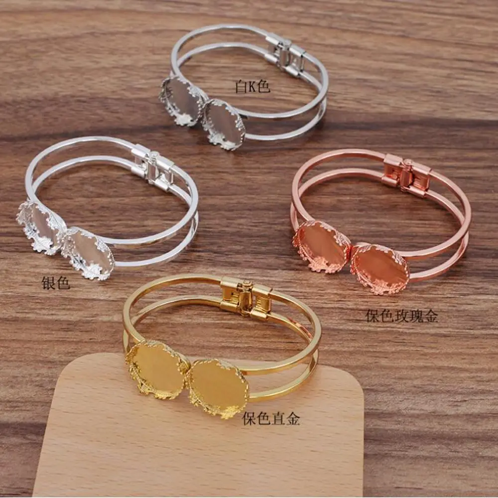 

20 шт. двойной 20 мм поддон «Корона» Браслет Пустые браслеты на запястье