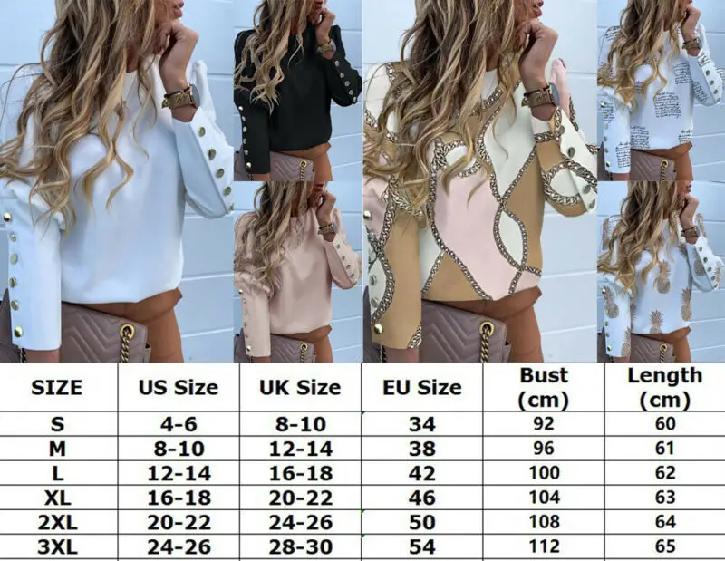 

Hirigin Fashion OL Jackets Plus Szie Women Blouses 2020 New Metal Button Long Sleeve Shirts Solid Women Clothes Office Lady Fits