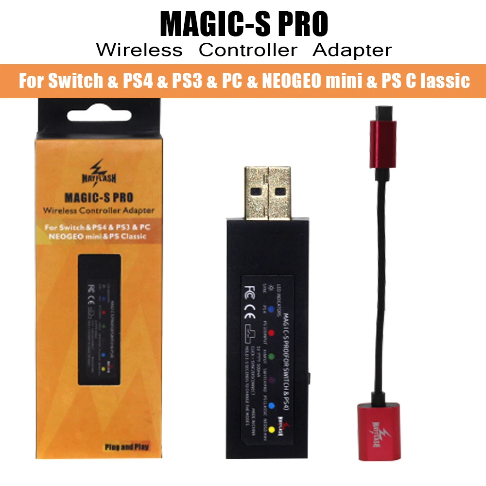 Адаптер беспроводного контроллера MayFlash MAGIC-S PRO для Nintendo Switch/для PS4/для PS3/для NEOGEO