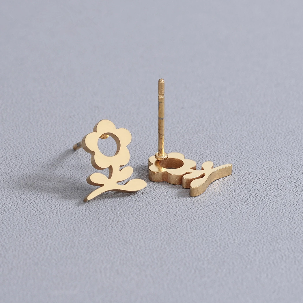 Серьги гвоздики Kinitial из нержавеющей стали женские ювелирные украшения с