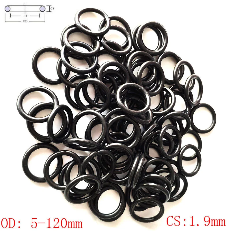

CS 1.9mm OD 5-120mm NBR Rubber O Ring O-Ring Oil Sealing Gasket Automobile Sealing