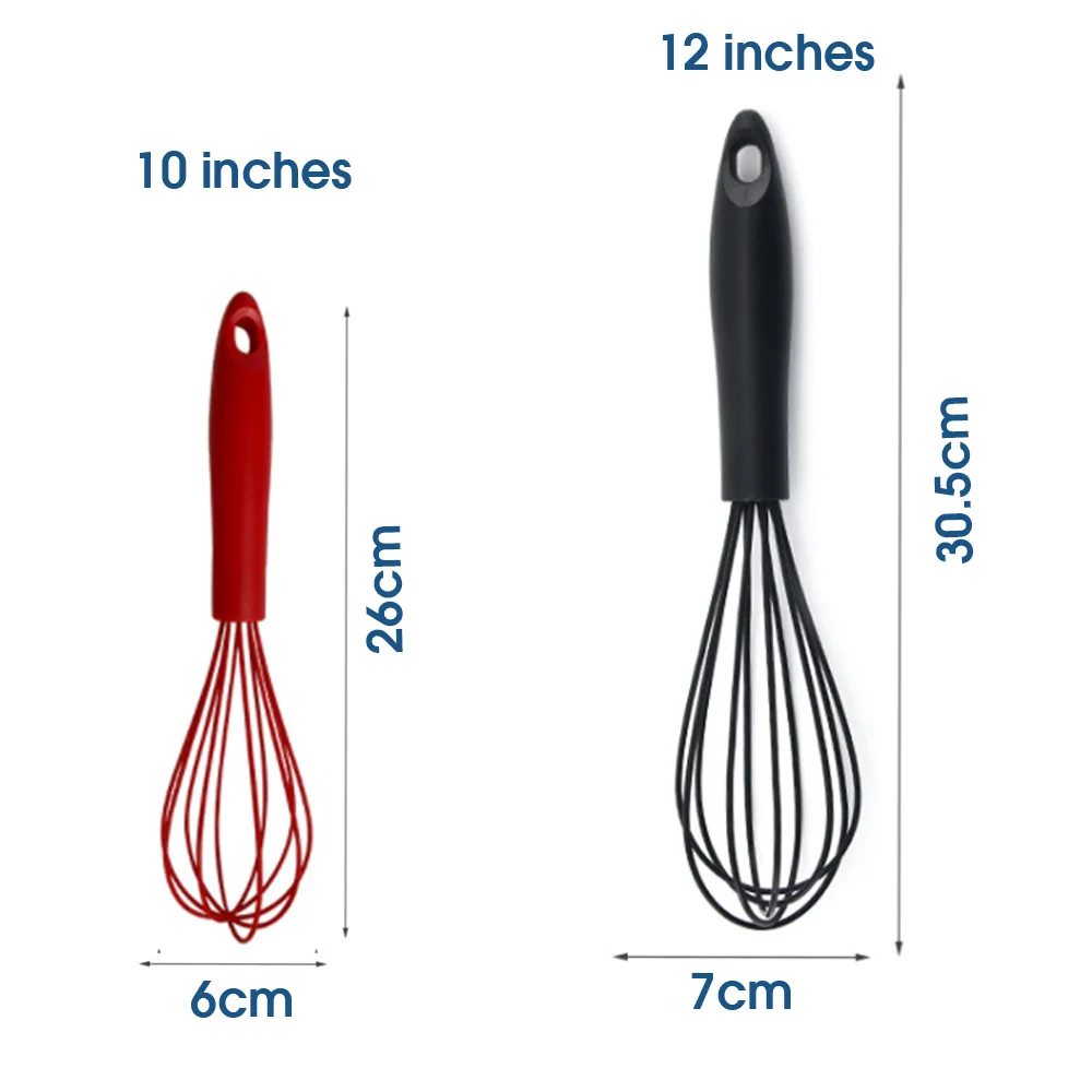 

Silicone Manual Non-Slip Easy to Clean Egg Beater Milk Frother Cream Whisk Egg Tool Cooking Tools Kitchen Accessories