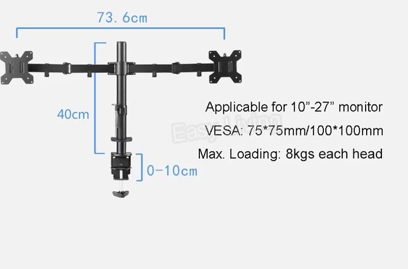 MS02 Desktop Clamping Full Motion 360 Degree Dual Monitor Holder 10&quot-27&quotLCD LED Mount Arm | Компьютеры и офис