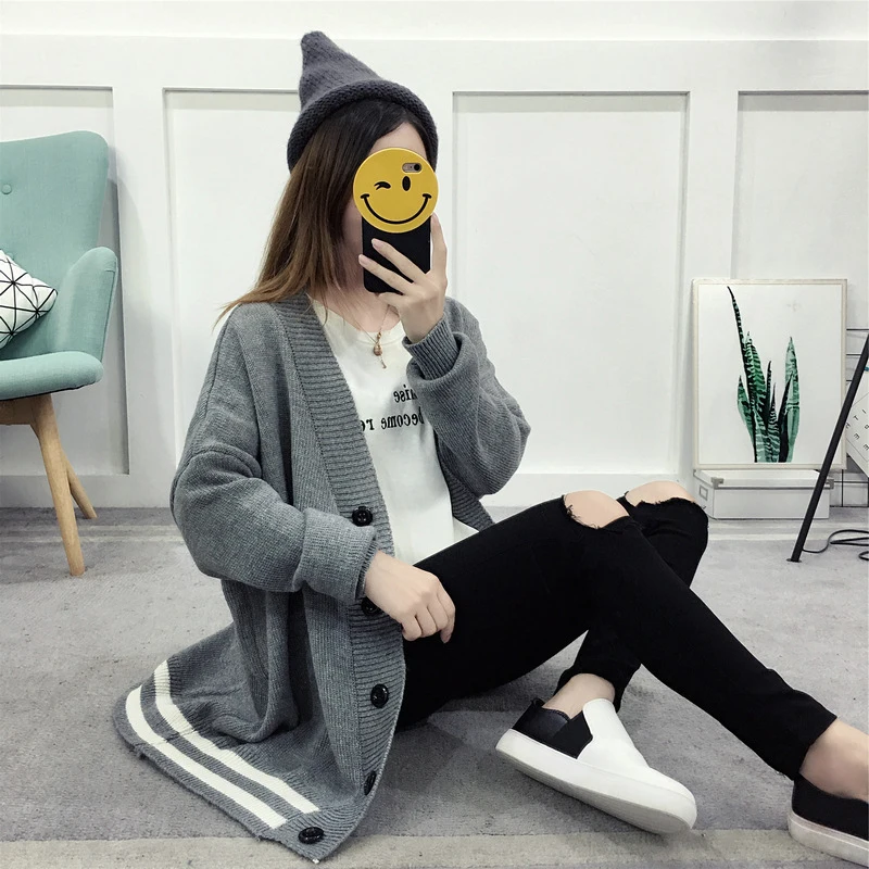 2019Autumn Winter Batwing long Sleeve Knitwear Cardigan Women smooth Knitted Sweater pocket design Cardigan Female Jumper Coat
