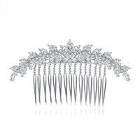 floralbride crystal rhinestone copper alloy bridal hair comb wedding cz cubic zirconia hair accessorie bridesmaids women jewelry