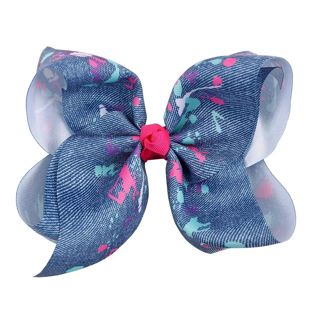 

20pcs 7" Fashion Gradient Color Bow Hairpins Glitter Laser Print Bowknot Hair Clips Princess Headwear Boutique Hair Accessories