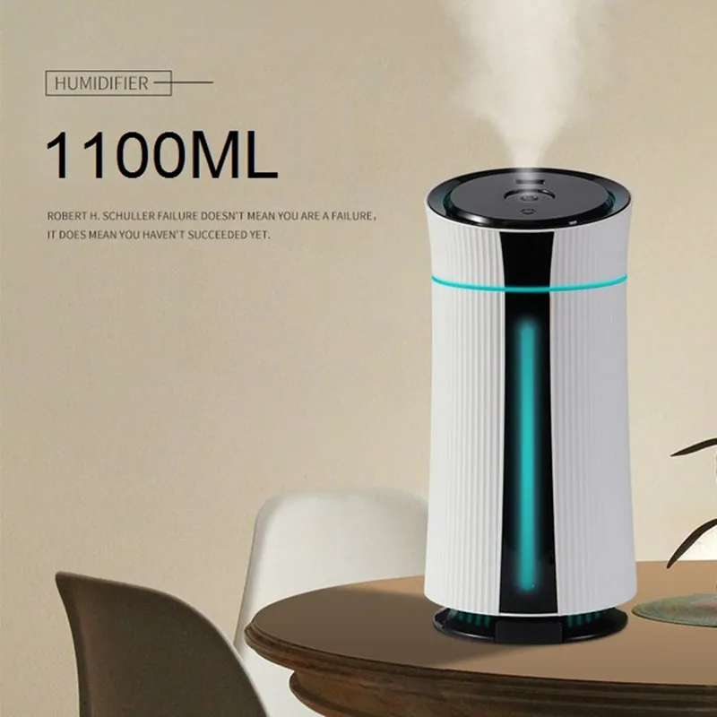 

1100ML Air Humidifier Large Capacity With Colorful Lights USB Charging