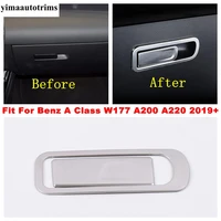 car glove box handle decor sequins cover trim silver stainless steel accessories for benz a class w177 a200 a220 2019 2022