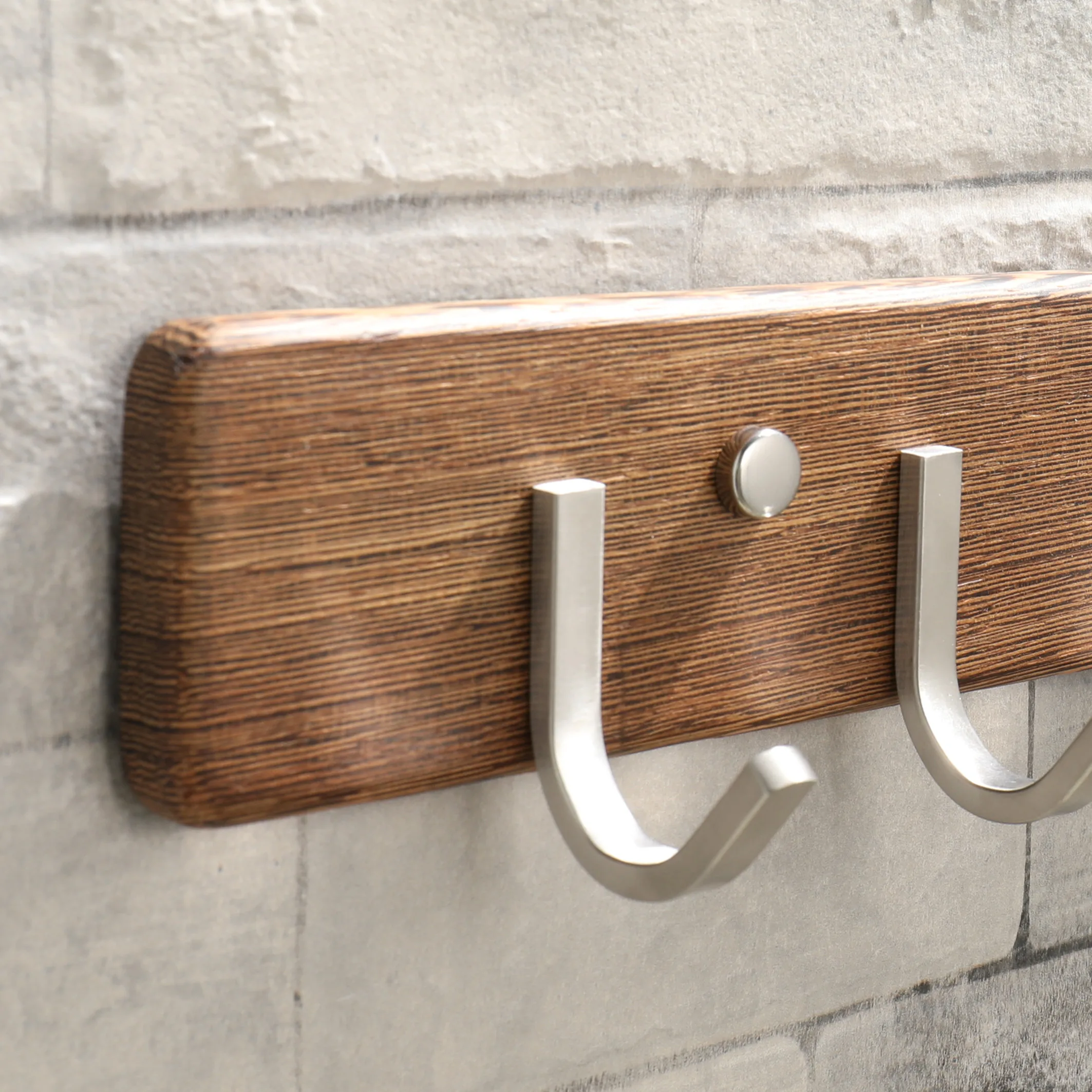 Крючок дерево Нержавеющая сталь Ванная комната настенная вешалка для одежды