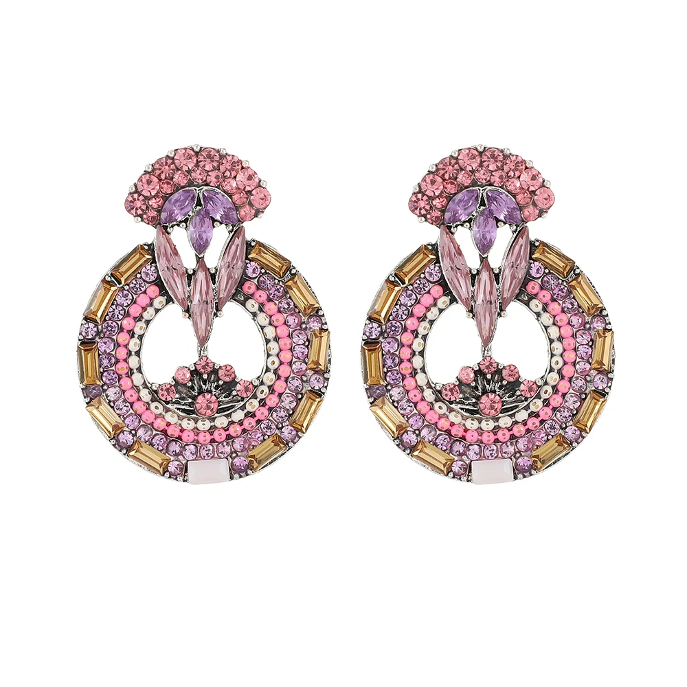 Новые розовые серьги Ztech для женщин ювелирные изделия большая круглая овальная