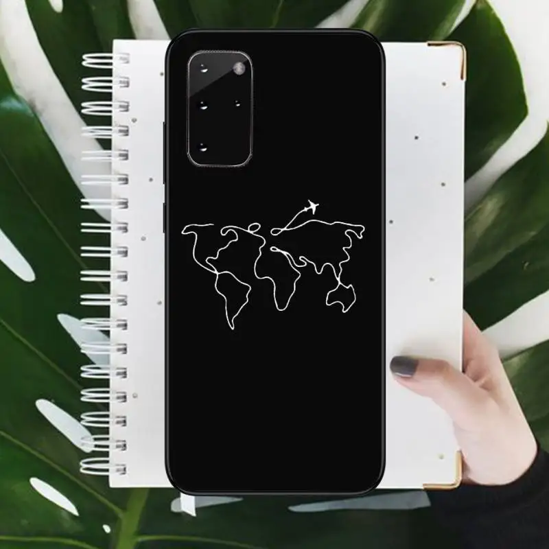 

world map art design pattern Phone Case For Samsung galaxy S 9 10 20 A 10 21 30 31 40 50 51 71 s note 20 j 4 2018 plus