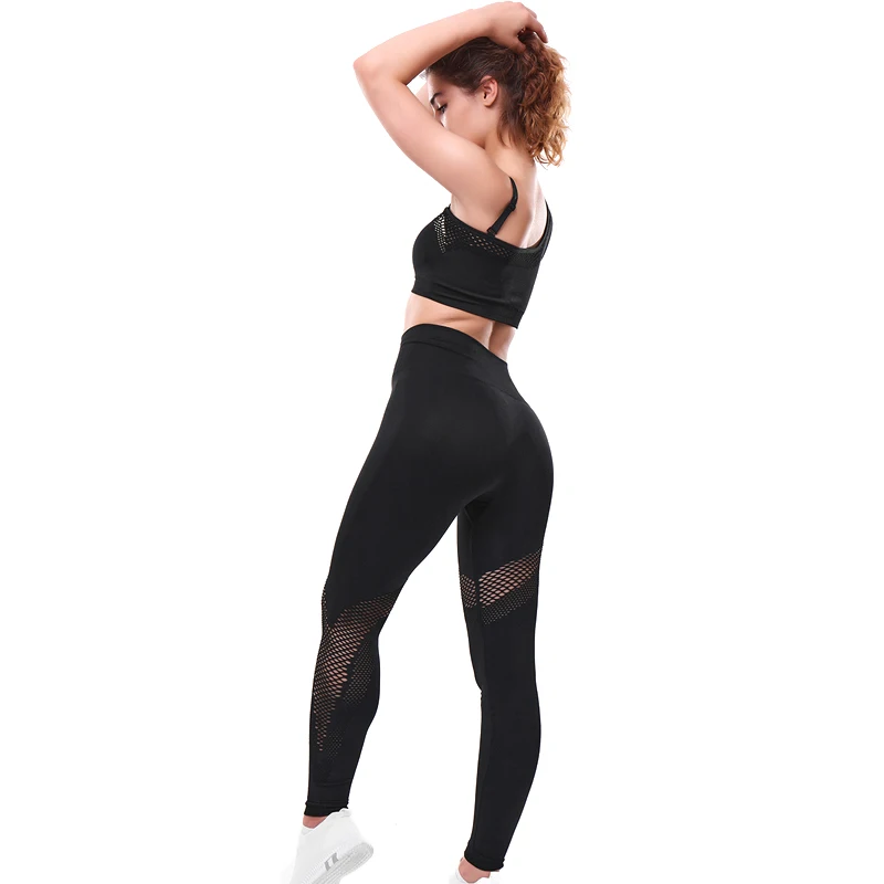 

Yoga Sets Women Gym Sports Set Elastic Sports Hight Waist Leggings Sportswear Workout Sets Women