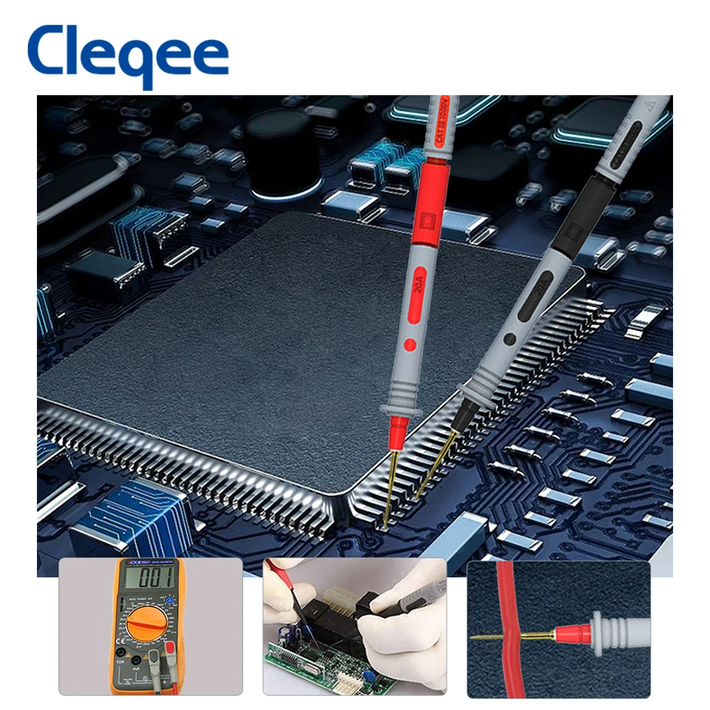 Мультиметровые щупы Cleqee мультиметровые со сменными иглами комплекты проводов