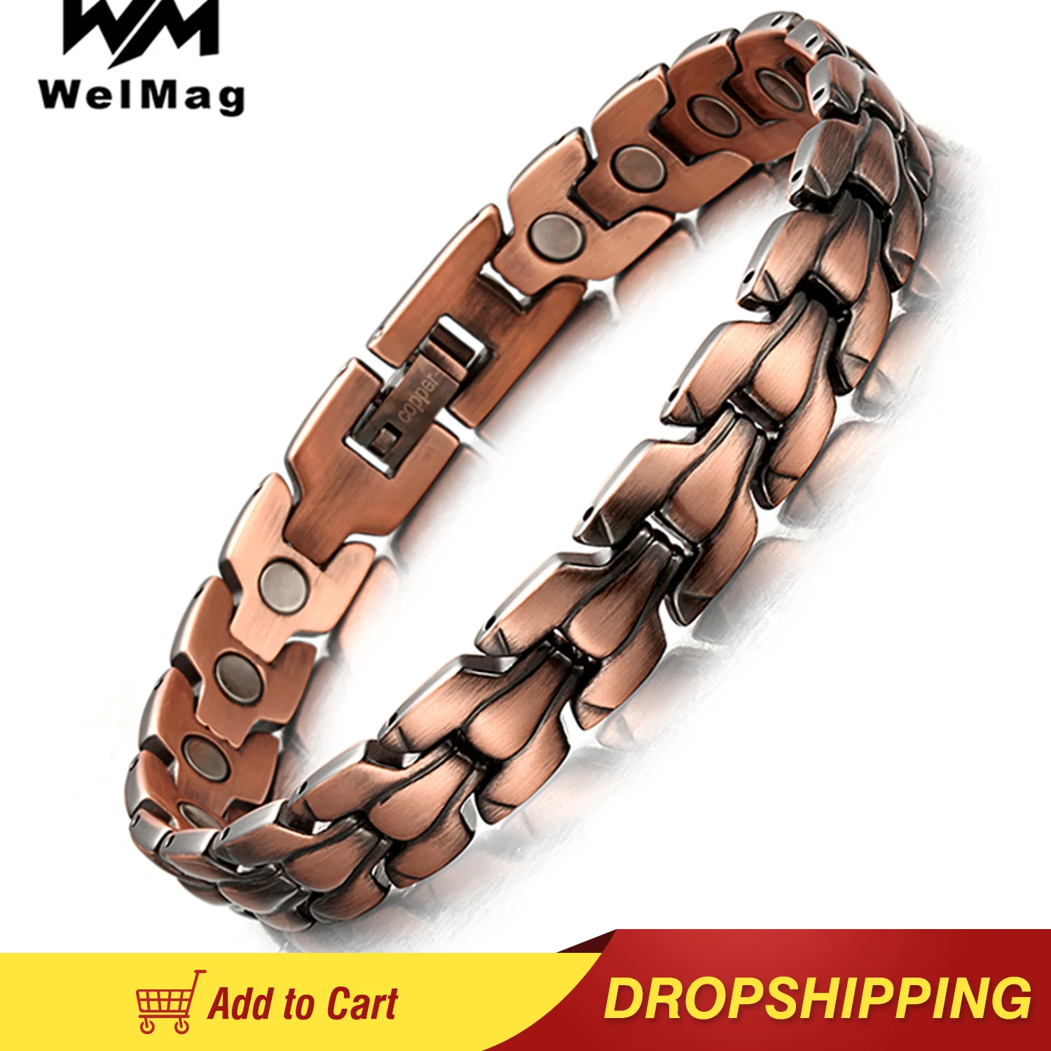 

WelMag Copper Bracelets For Man With Magnetic Bio Energy Bangles Bracelet Viking Health Care Female Wristbands Girls Jewerly
