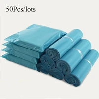 new lake blue color poly courier bag 50pcspack thicken clothing adhesive shipping mailing postal bag waterproof envelope pouch
