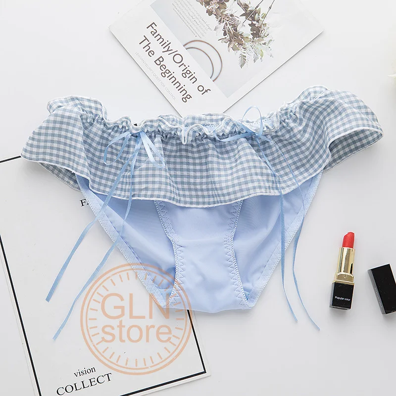 2020 новое нижнее белье в клетку японском стиле из ледяного шелка для милых девушек