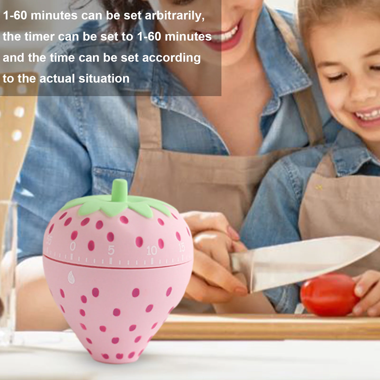 

Cute Strawberry Shaped Kitchen Timer Cute Fruit Red Kitchen Timer Mechanical Time Reminder Countdown Tool Kitchen Tool