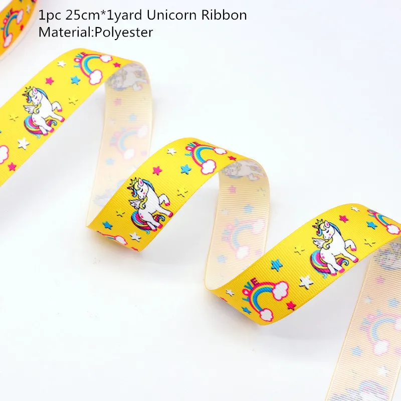 Ribbon E Вечерние ободки с единорогом для девочек, ободок для волос с русалочкой, лента с единорогом, бант для волос, аксессуары для дня рождения, Детские вечерние украшения - Цвет: Ribbon E