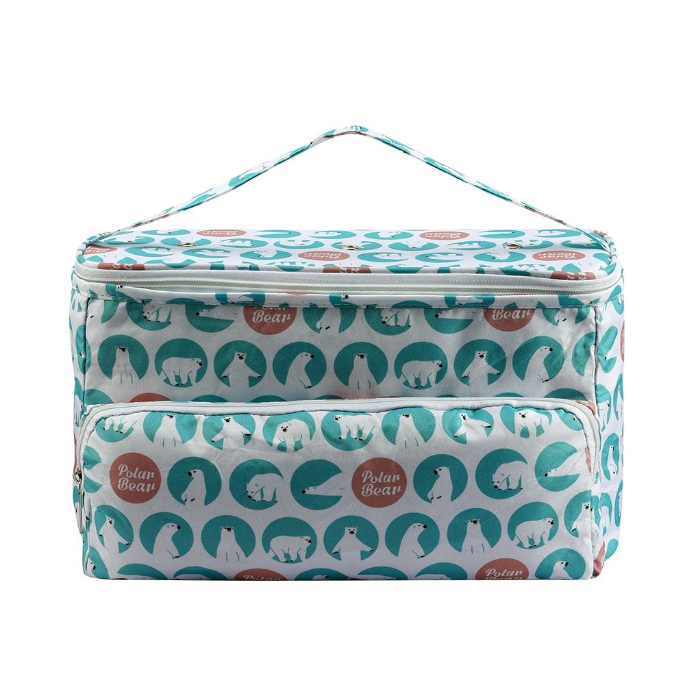 

Portable Yarn Storage Bag With Maple Leaves Orange Color Knitting Tote Bag Waterproof DIY Embroidery Sewing Accessories Handbags