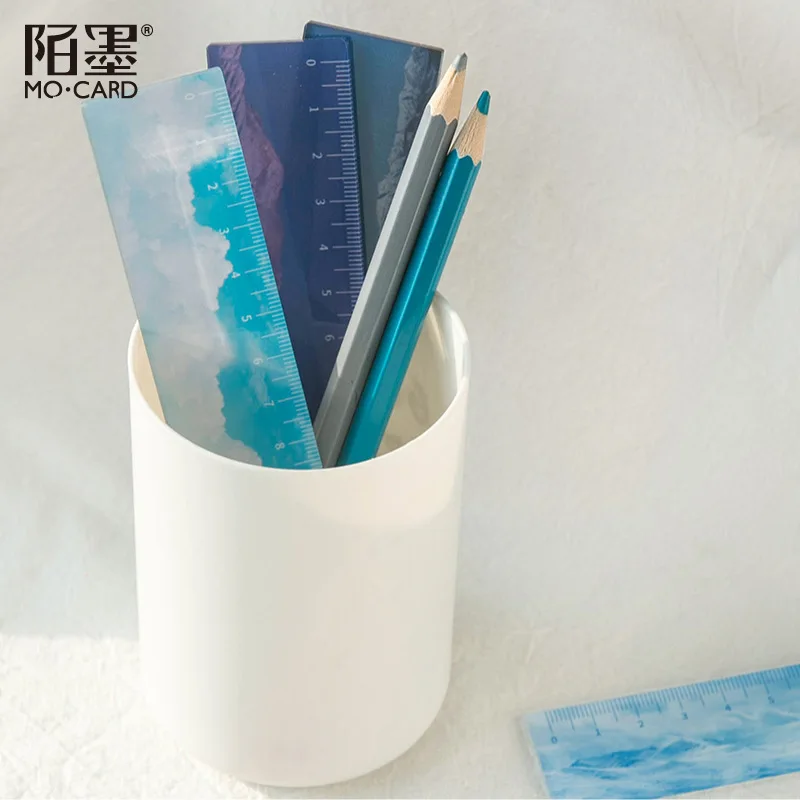 

Ins15cm Acrylic Straight Ruler Mountains Rivers Clouds and Moonlight Measuring Tool School Office Supplies For Students