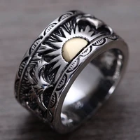s925 sterling silver wholesale vintage mens ring indian eagle wings sun totem seiko thai silver