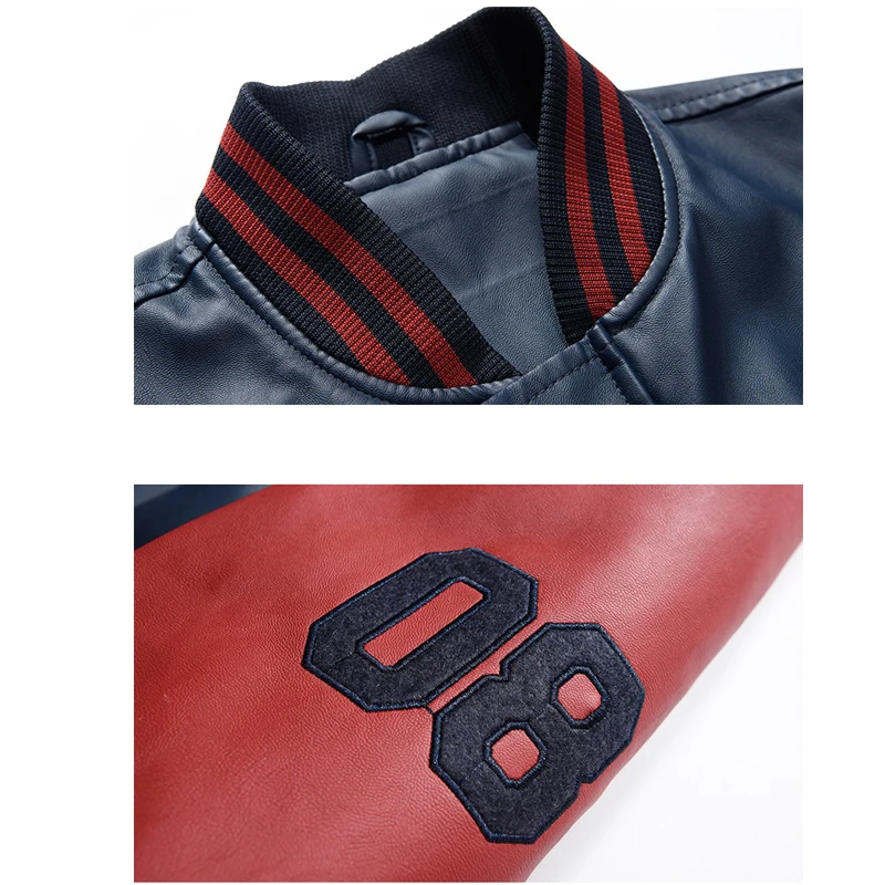 Мужская куртка из ПУ кожи с вышивкой на осень/зиму | одежда