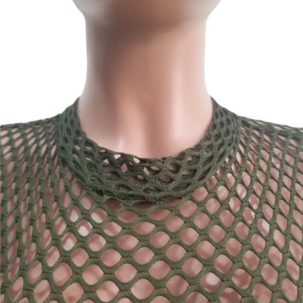 HAOYUAN Sexy Fishnet Sheer Rompers Womens Jumpsuit Long Sleeve Bodycon Overalls Festival Clothing Fall Club One Piece Jumpsuit