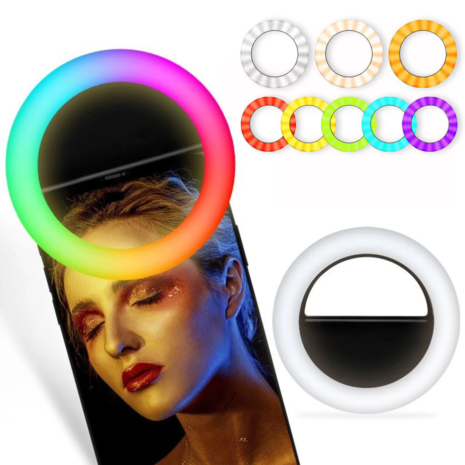Цветная (RGB) Универсальная светодиодная вспышка для 4 режима Кольцевая света