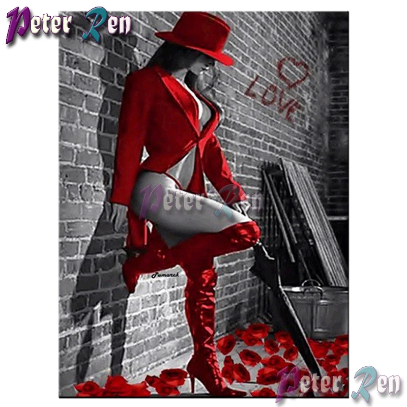 

Алмазная 5d картина «сексуальная девушка в красном», «сделай сам», полностью квадратные/круглые стразы, вышивка крестиком, алмазная вышивка, Современное украшение для дома