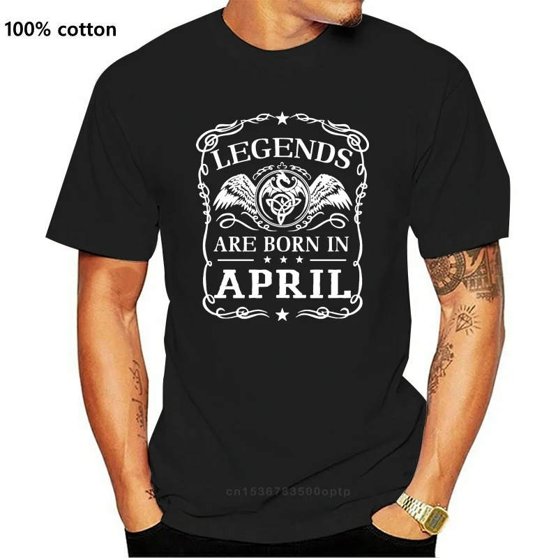 

Новые популярные классические футболки, футболки с принтом легенды рождены в апреле отца, футболки с круглым вырезом из чистого хлопка, фут...