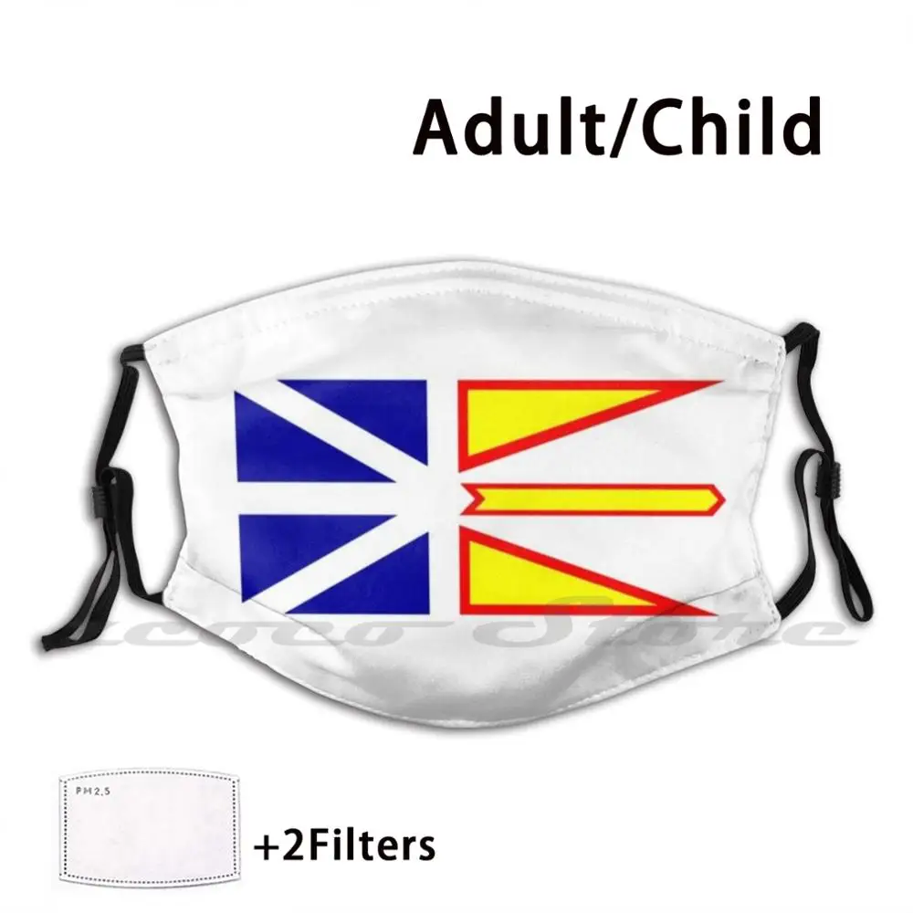 

Flag Of Newfoundland And Labrador , Canada. Custom Pattern Washable Filter Pm2.5 Adult Kids Mask Canada Canadian Newfoundland