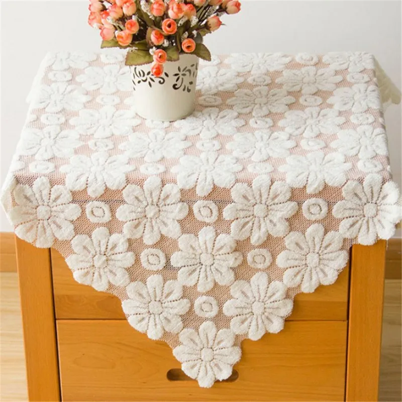 

Free Shipping Lace Hollow Tablecloth Tea Cup TV Computer Cover Mat Pad Runner Water Oil Proof Dining Blanket Antependium