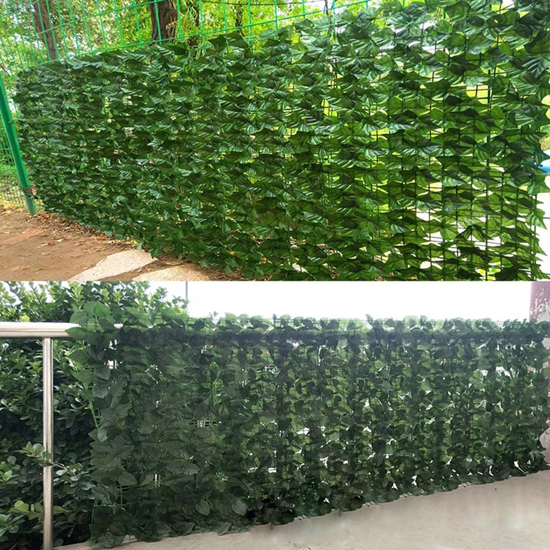 

Garden Plant Fence Artificial Plants Leaf Green Fake Faux Ivy Vine Privacy Screen Panels Rattan Hedge Garden Home Decor