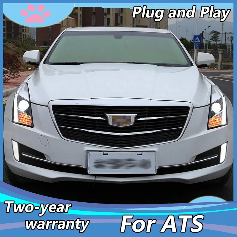 

Car Styling for Cadillac ATS Headlights 2014-2016 ATS LED Headlight DRL Bi Xenon Lens High Low Beam Parking Fog Lamp