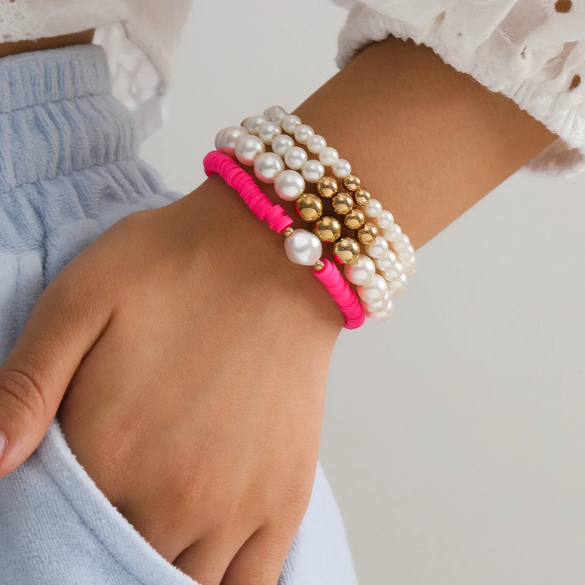 

Women's Imitation Pearl and Mixed Pearl Bracelet Set