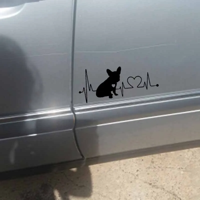Автомобильная наклейка в виде французского бульдога с изображением животного