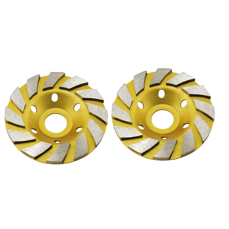 2Pcs 4inch Diamond Agglomerate Bowl Grinding Disc Grinding and Polishing Emery Grinding Disc for Cutting Stone Concrete
