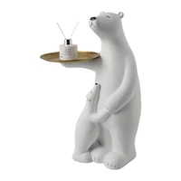 nordic originality design resin white bear statue of sitting room storage rack new home gift