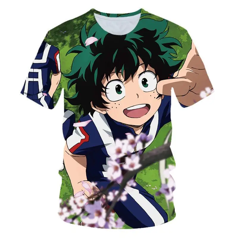 Новые мужские летние футболки с 3D-принтом My Hero academic Midoriya Izuku школьные в школьном