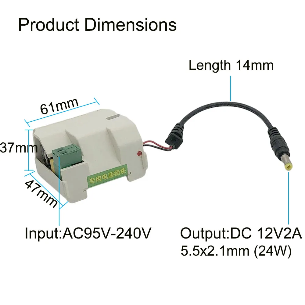 DC 12V2A 24W мини-размер модуль адаптера питания трансформатор AC 95V-245V в для кронштейна