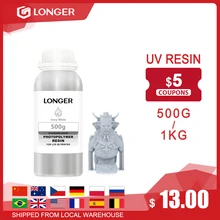 LONGER 405nm UV Resin 500g/1kg Liquid Photopolymer Compatible Printer 3D Resin Photosensitive Uv Resin for ANYCUBIC ELEGOO