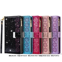 luxury glitter leather flip wallet case cover fundas for huawei p30 lite p40 p20 lite pro y6y7 2019 p smsrt 2019 mate 20 lite