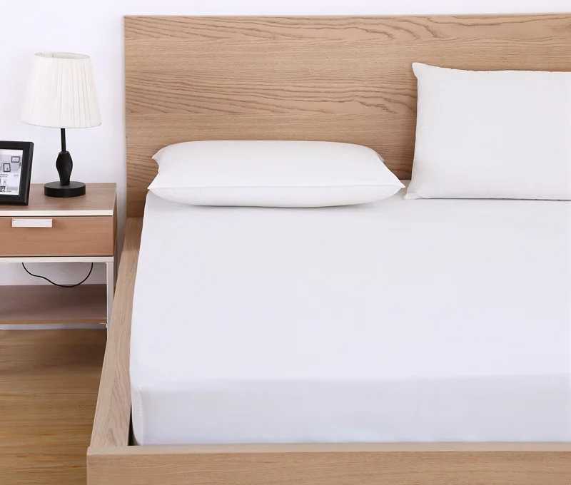 Натяжная простыня для дома однотонное постельное белье с резинкой двойной