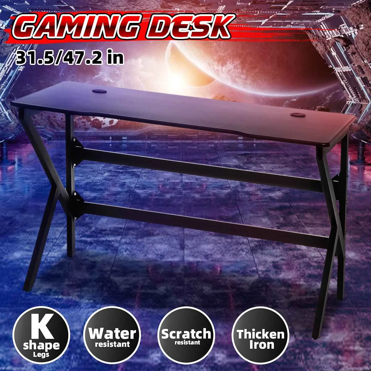 

Компьютерный стол K-Shape, черный, для дома, настольных игр, электронных видов спорта, для игр в интернет-кафе, профессиональный игровой стол